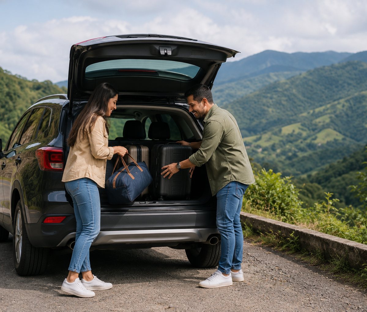 Seguro de Autos MAPFRE en Colombia: pareja viajando en su camioneta