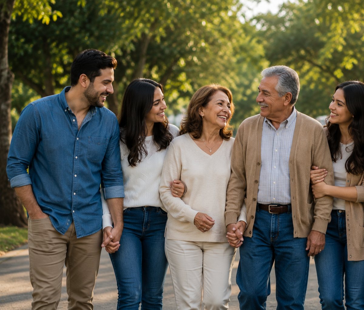 Seguro Exequial MAPFRE en Colombia: familia de tres generaciones acompañándose